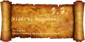 Vidéki Hajnalka névjegykártya